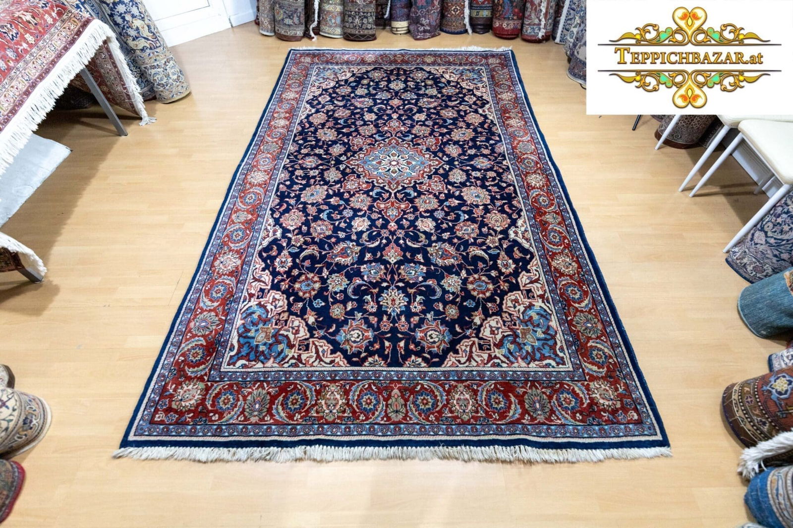 (Verkauft) W1(#275) ca. 307*185cm  Handgeknüpfter Perserteppich Sarough Farahan Muster