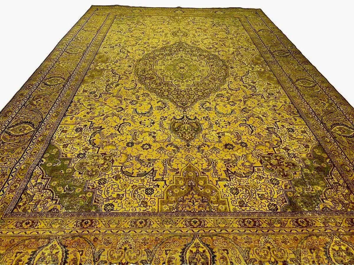 Exklusiver Vintage Perserteppich 544x340 cm - 1A Qualität, handgeknüpft, Gold Farbe, hohe Knotenzahl, 80 Jahre Familientradition