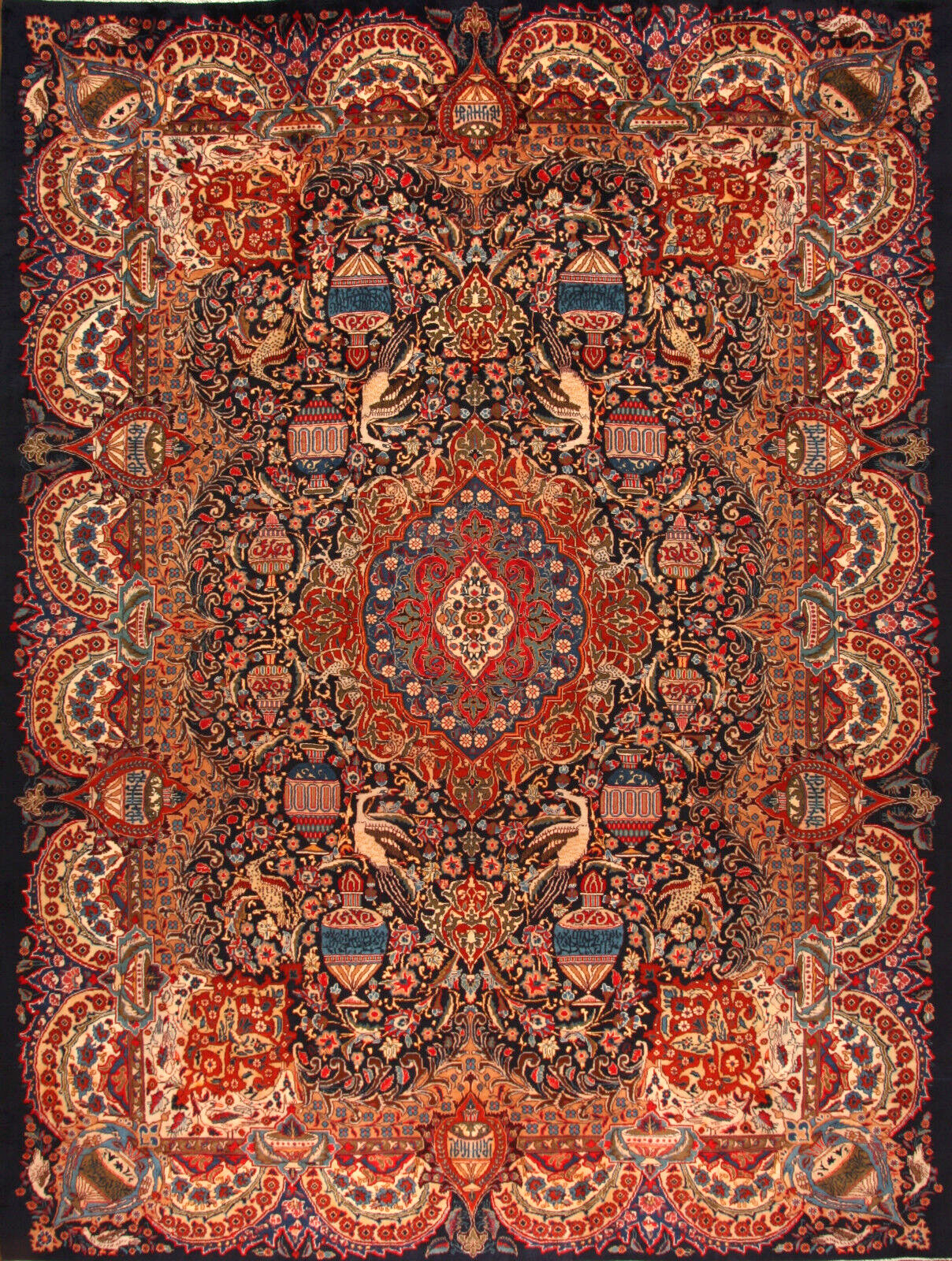 **Perserteppich 390 x 293 cm, ca. 200.000 Knoten/m², Meisterknüpfung, 100% Wolle, top Zustand, handgeknüpft**