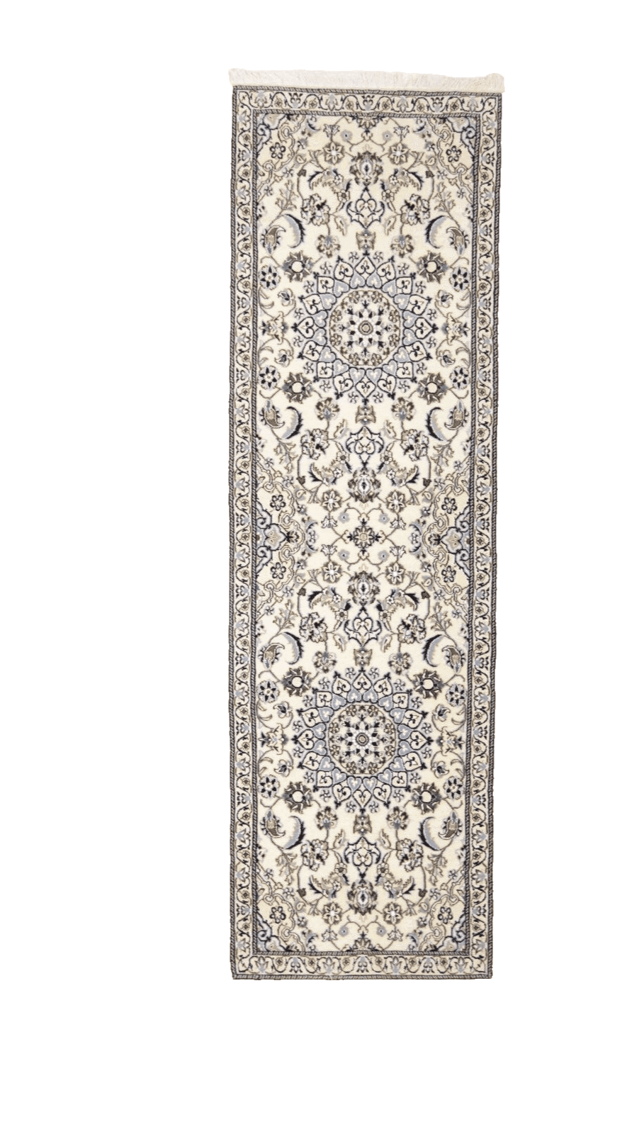 Wunderschöner Perserteppich Nain 9La, 197 x 60 cm, ca. 500.000 Knoten/m², 80% Schurwolle, 20% Seide, Top Zustand, handgeknüpft