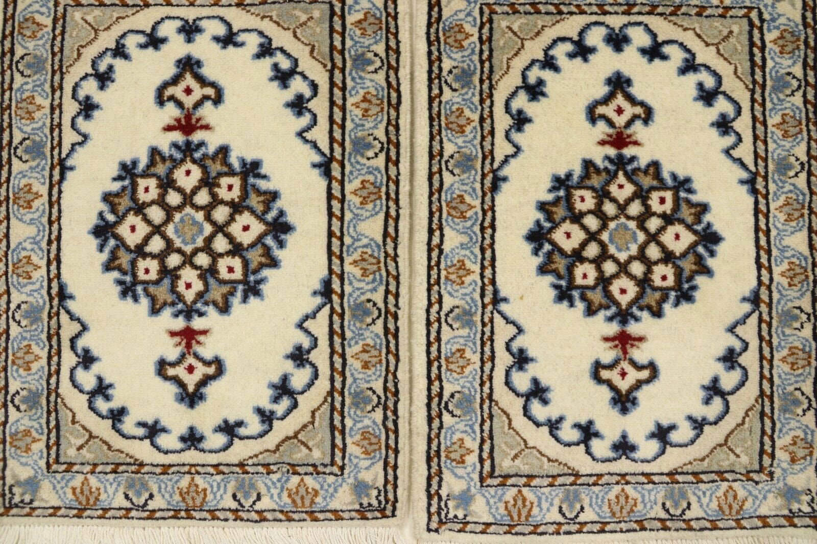 **Wunderschöner Perserteppich Nain mit Seide 60 x 40 cm - Ca. 300.000 Knoten/m², 90% Schurwolle, 10% Seide, handgeknüpft**