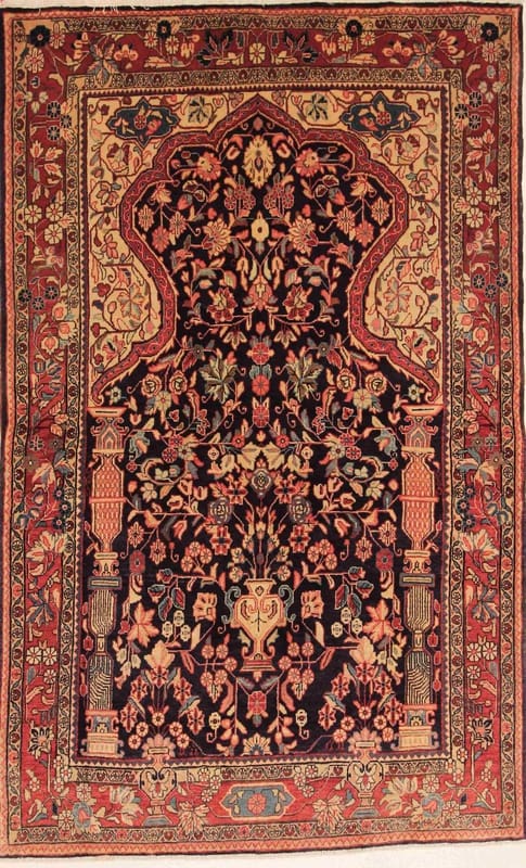 Djozan Carpet 212x133 cm – Antiker Sarough Orientteppich handgeknüpft