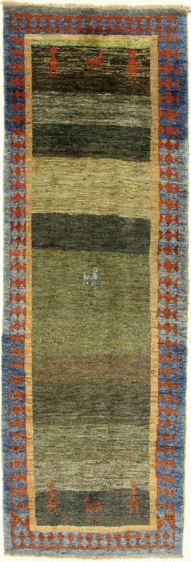 Gabbeh Teppich 296x100 cm – handgeknüpft, bunte Muster, Iran