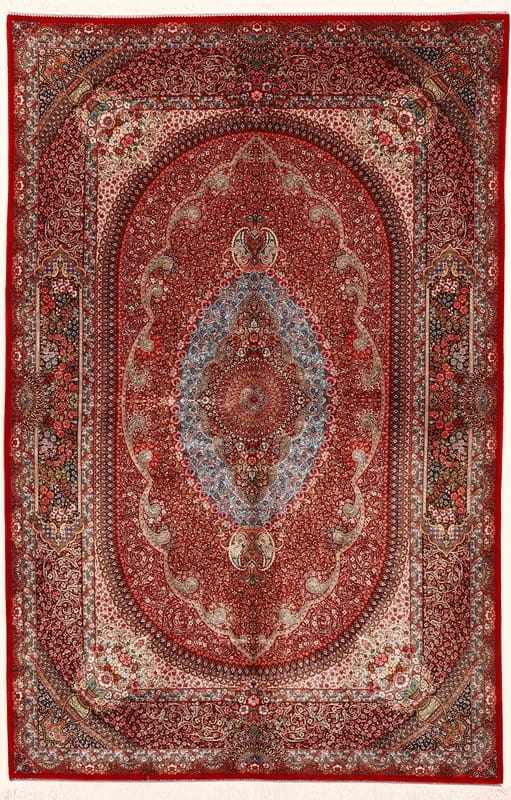 Ghom Daisy Teppich 232x151 cm – Eleganter Viskose Orientteppich