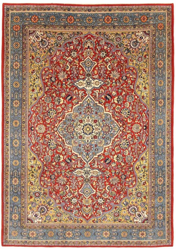 Ghom Orientteppich 322x221 cm, Seide, handgeknüpft
