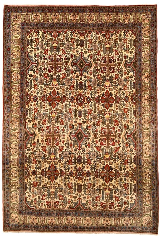 Ghom Perserteppich 327x221 cm – Handgeknüpft, über 60 Jahre alt
