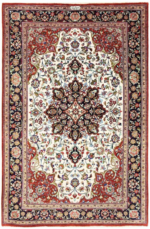 Ghom Seidenteppich 158x103 cm – Handgeknüpft, hohe Qualität