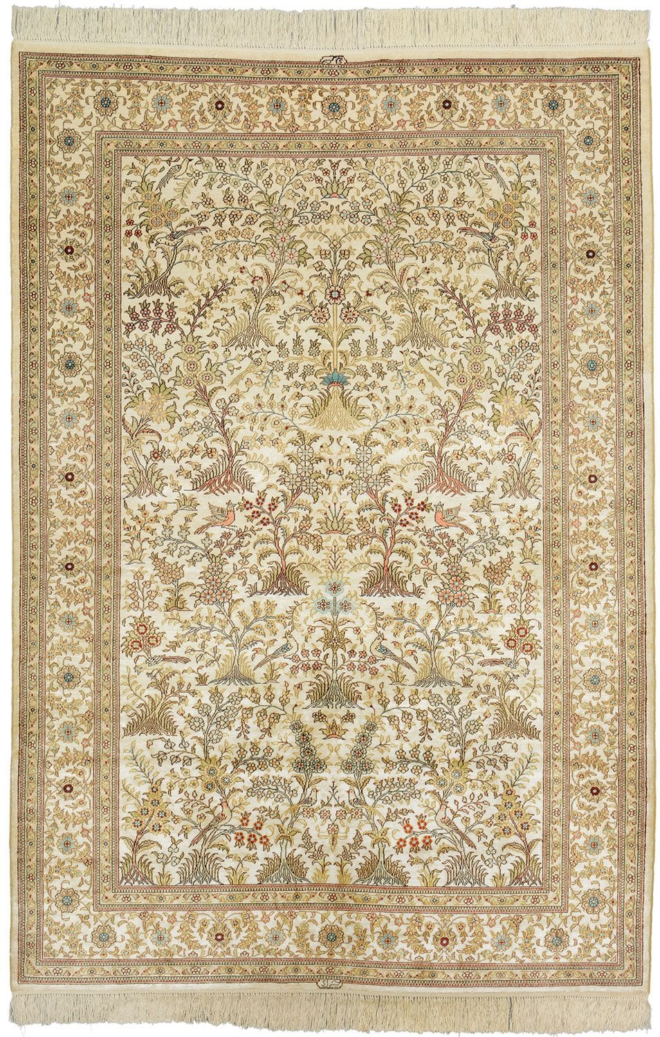 Ghom Teppich 128 x 183cm, 600.000 Knoten, handgeknüpft, Perserteppich