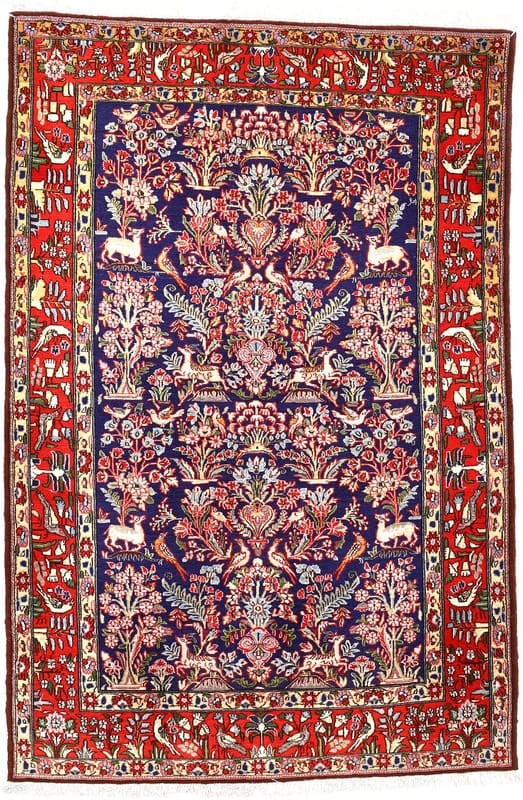 Ghom Teppich 208x139 cm – Hochwertiger Seidenteppich, handgeknüpft