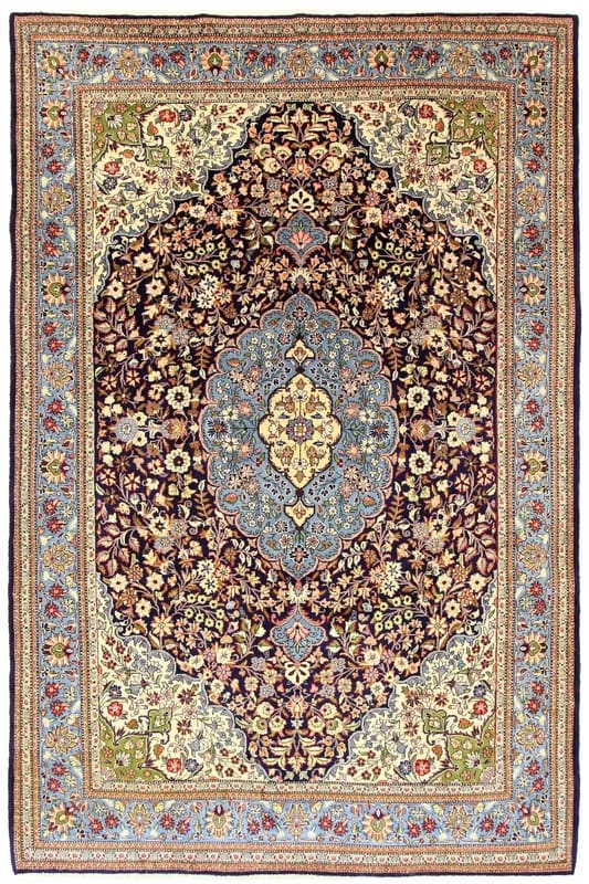 Ghom Teppich 349x231 cm, Seide, handgeknüpft, Orientteppich