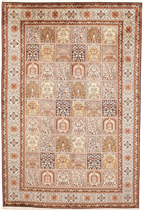 Kashmir Seiden-Orientteppich 284x191 cm – Fein geknüpft, elegant