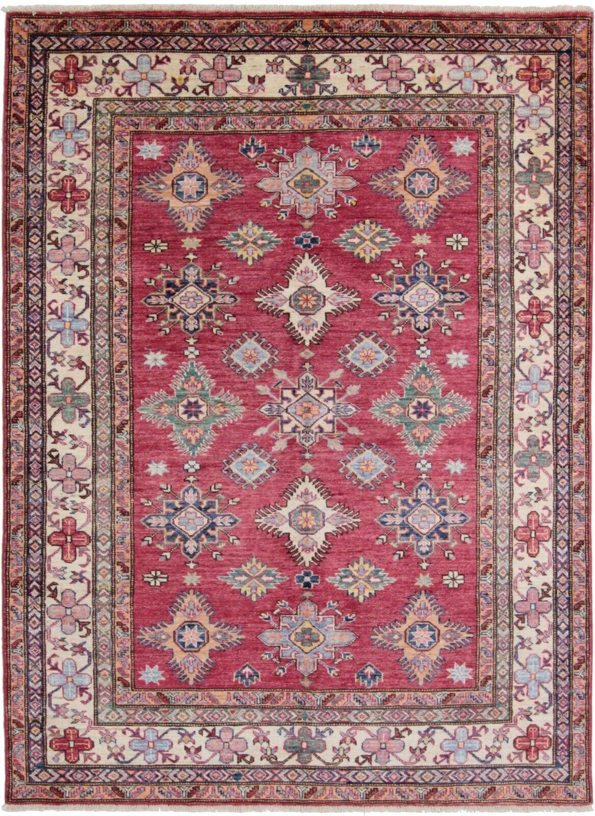 Kazak Teppich 207x148 cm, 160.000 Knoten, handgeknüpft, Wolle