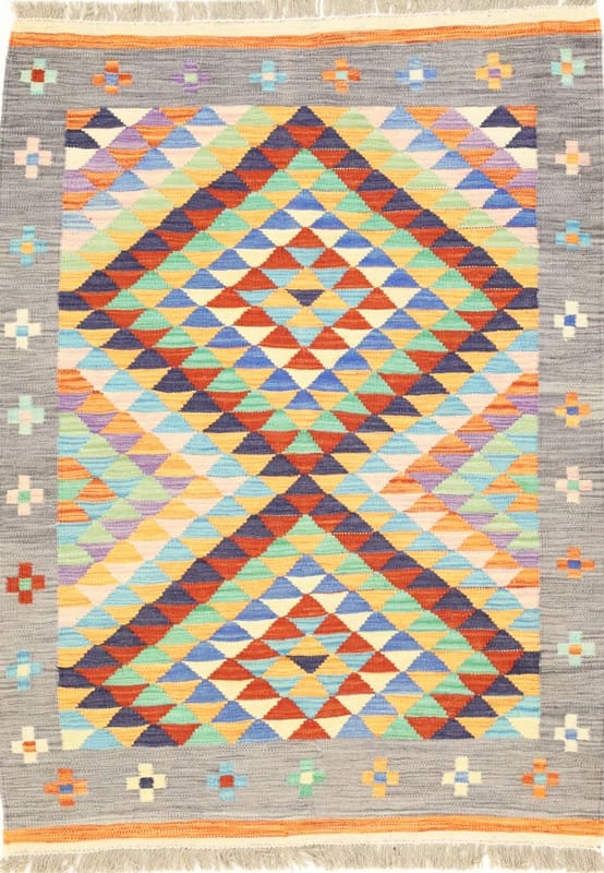 Kelim Teppich 146x108 cm, handgewebt, Tradition aus dem Orient