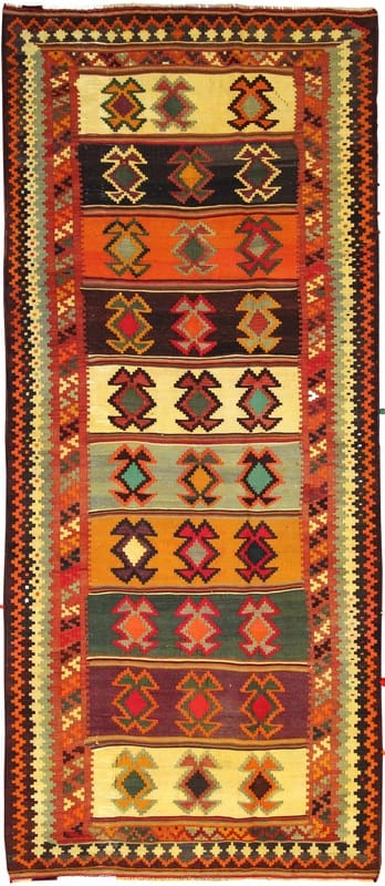 Kelim Teppich 310x133 cm – Hochwertig, bunt, handgewebt