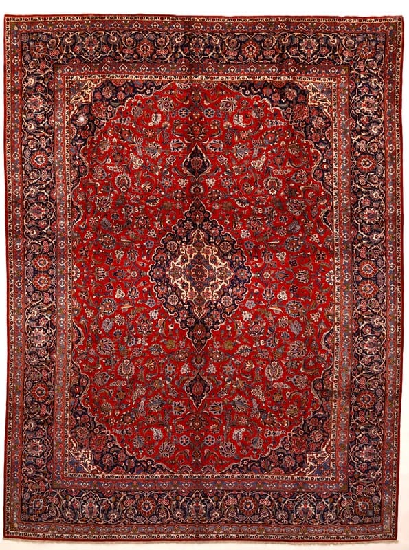 Keshan Teppich 427x321 cm – Handgeknüpft, opulentes Design, Perserteppich