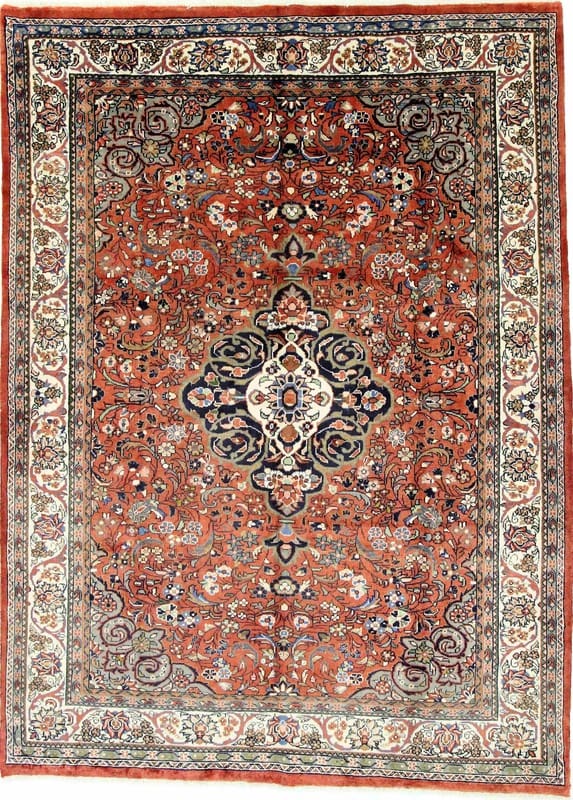 Mahal Orientteppich 296x217 cm – Handgeknüpft, Kunstwerk in Blau