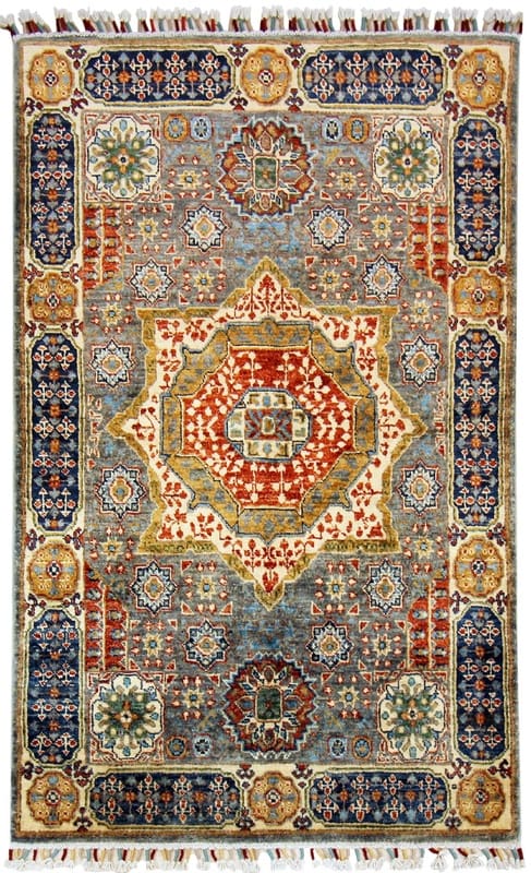 Mamluk Orientteppich 152x101 cm, antikes Design, handgeknüpft