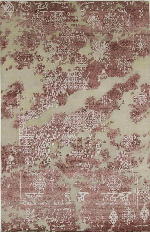Modern Lotus Teppich 305x197 cm – Handgeknüpft, Erdtöne, Kunstwerk