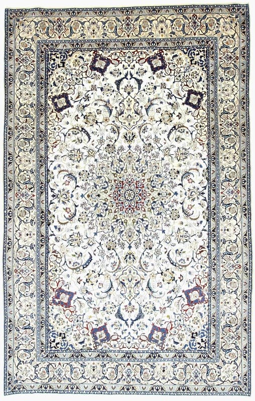 Nain 9 La Teppich 319x201 cm, Bergamotte-Design, handgeknüpft, Perserteppich