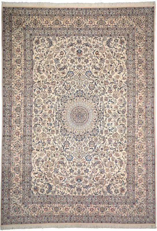 Nain Teppich 349 x 483cm, florales Muster, handgeknüpft, Perserteppich
