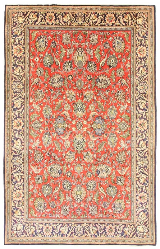 Orientteppich Ghom 368x233 cm, farbenfrohes Muster, handgeknüpft