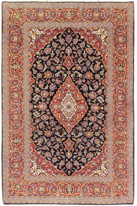 Orientteppich Keshan 222x149 cm – Tradition, Medaillon, handgeknüpft
