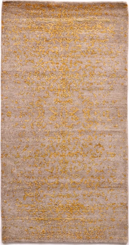 Orientteppich Modern Lotus 144x75 cm - Handgeknüpft, zeitloses Design