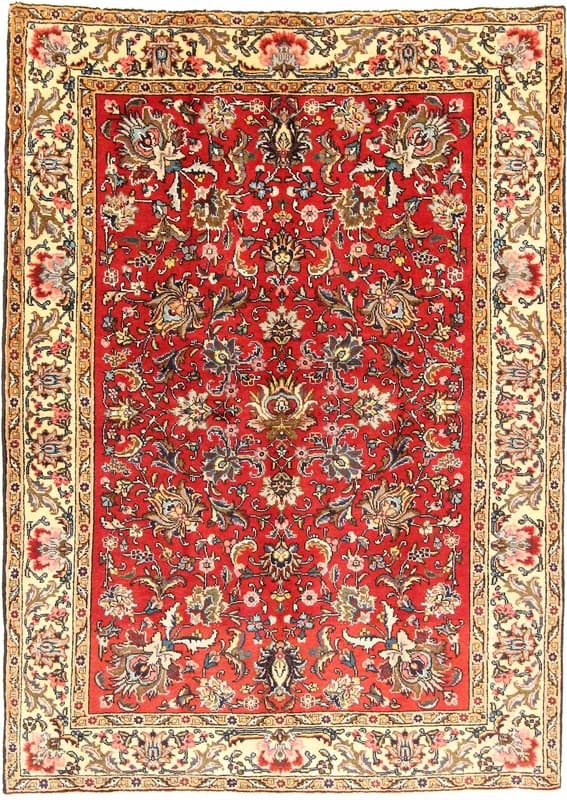 Orientteppich TABRIZ 203x148 cm, handgeknüpft, stilvoll & elegant