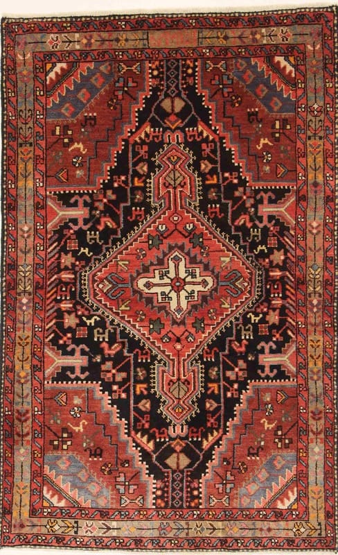 Orientteppich Tuserkan 202x126 cm, handgeknüpft, elegant m. Muster