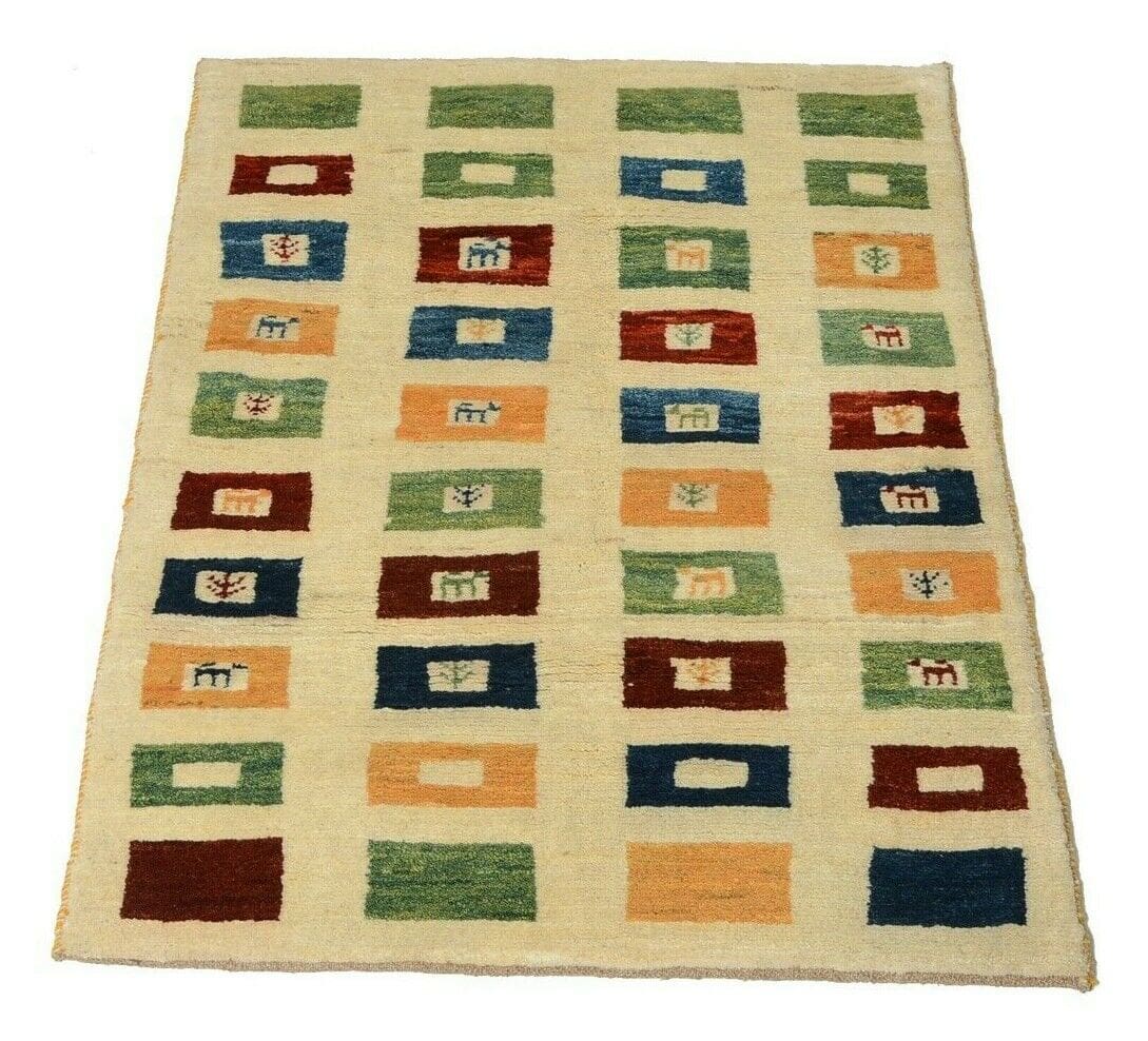 Persischer Gabbeh 140 x 98 cm, 90.000 Knoten, handgeknüpft