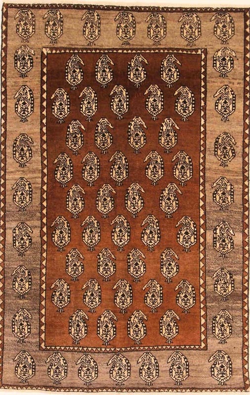 Qashqai Orientteppich 185x118 cm – Handgeknüpft, Vintage Stil