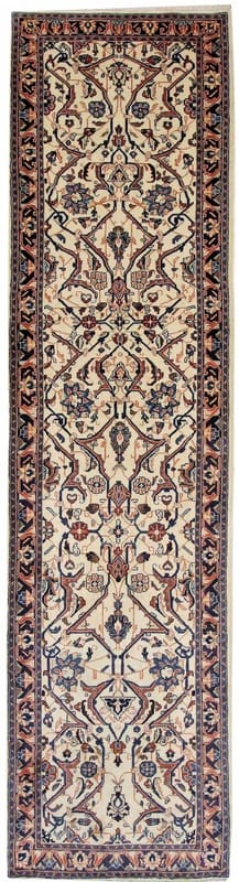 Sarough Teppich 324x83 cm, antik, einzigartiges Design, handgeknüpft