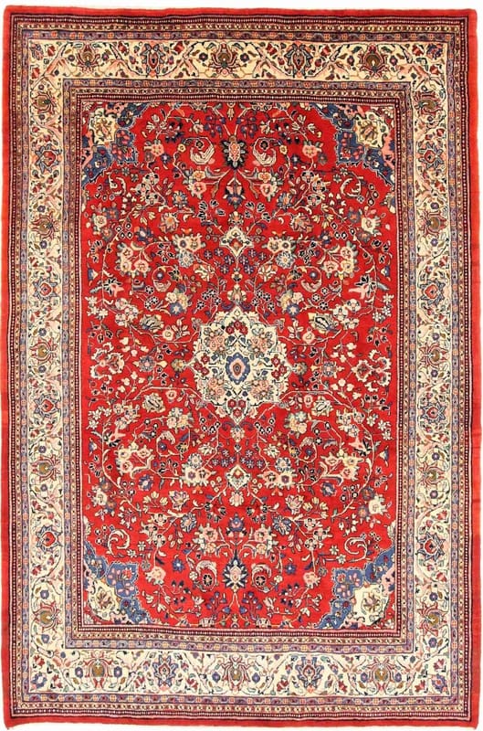 Sarough Teppich 326x216 cm - antik, amerikanisches Design, handgeknüpft