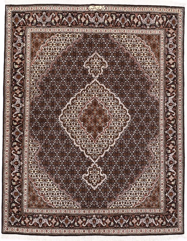 Tabriz Teppich 199x151 cm, 60 Raj, handgeknüpft, Perserteppich