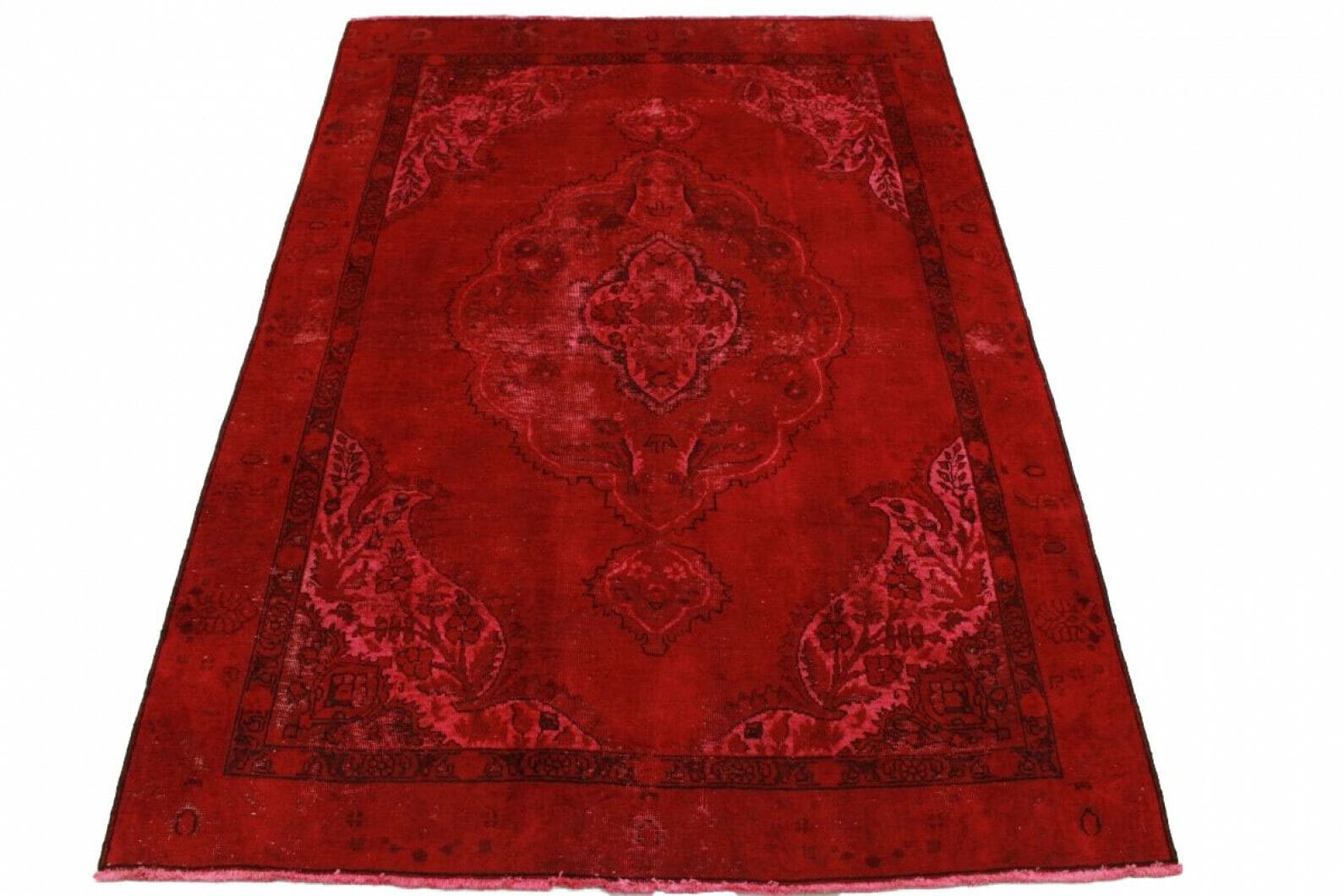 Vintage Orientteppich Rot 280x192cm - Handgeknüpft, einzigartig