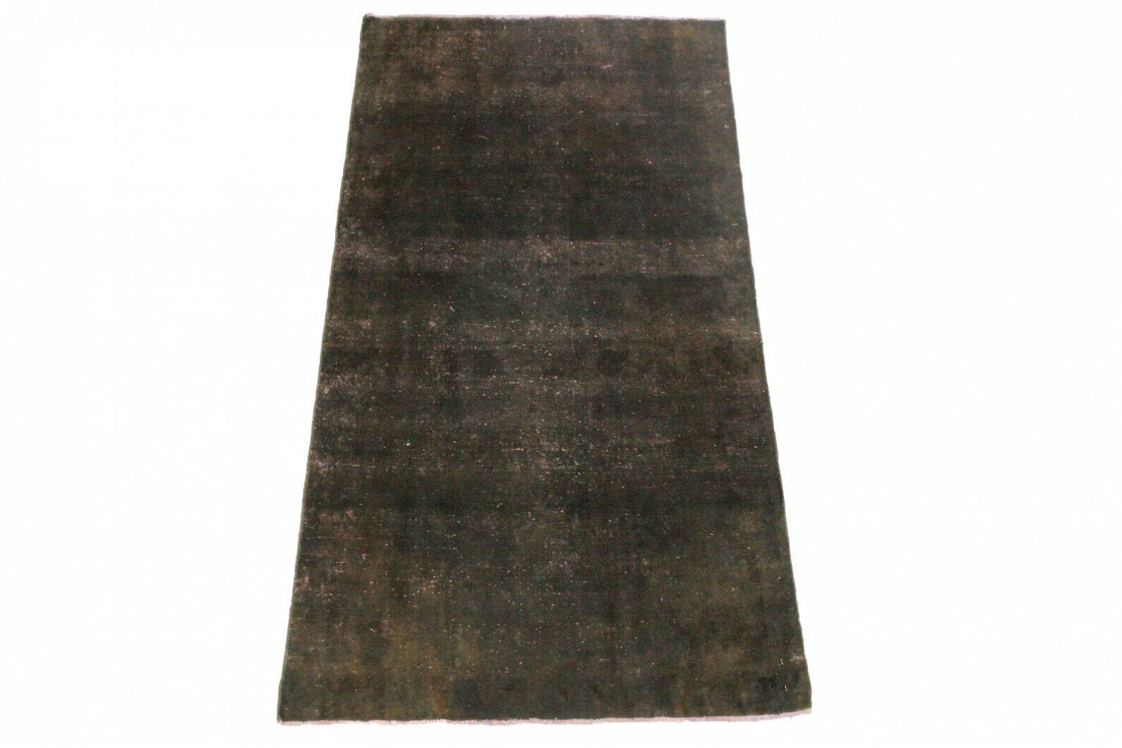 Vintage Orientteppich Schwarz 196x105cm - handgeknüpft