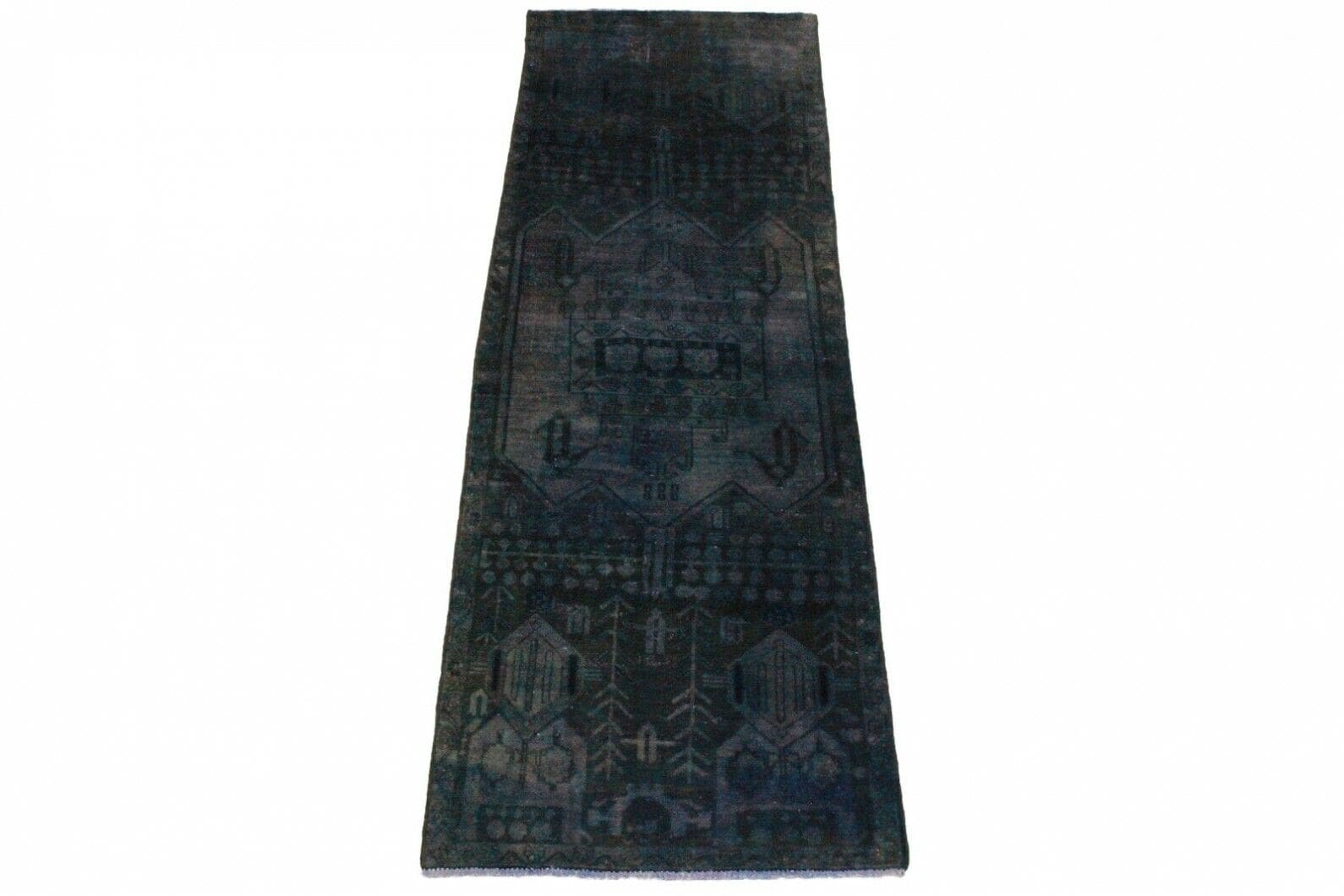 Vintage Teppich Läufer Lila 240x79cm – handgeknüpft, Orientteppich