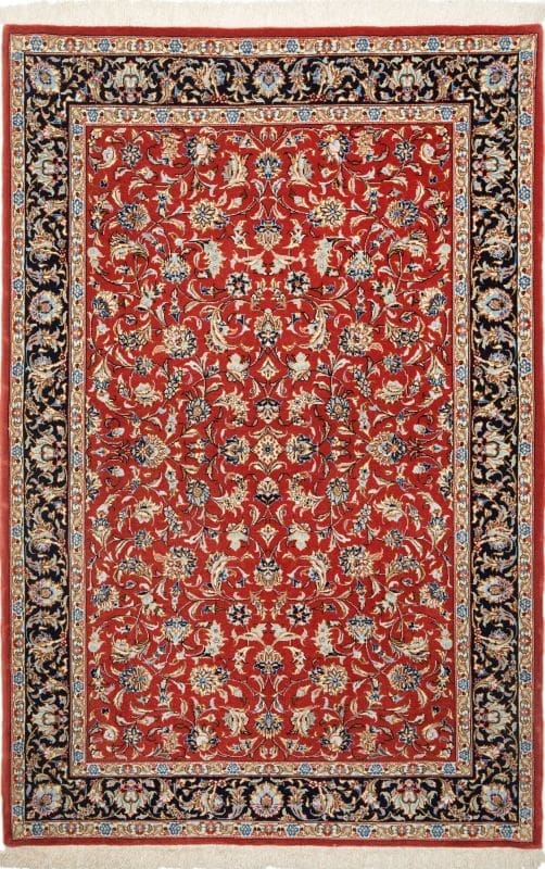 Isfahan Teppich 106 x 155 cm, 1 Million Knoten, handgeknüpft