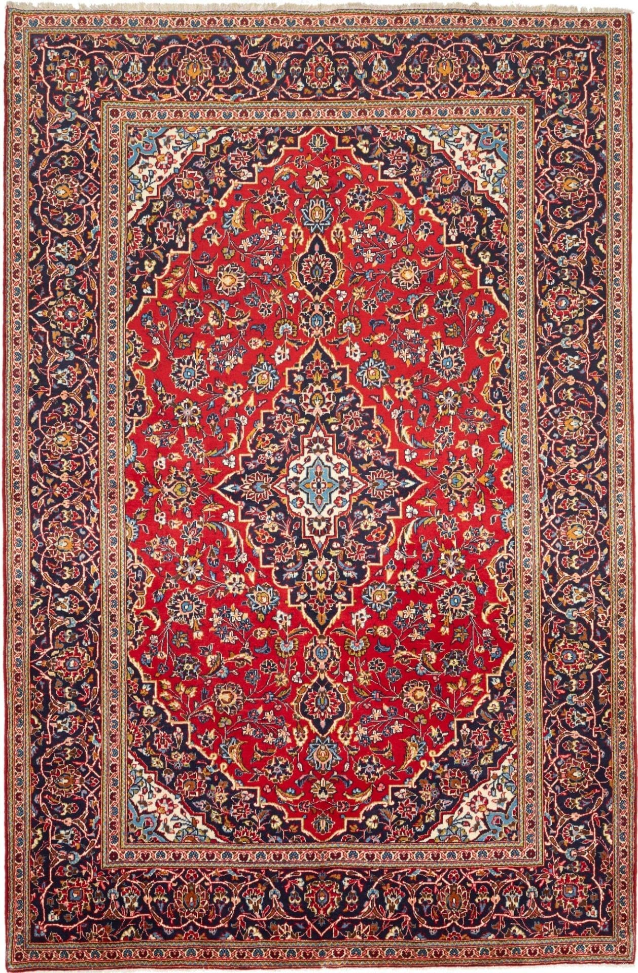 Kashan Teppich 203 x 303cm, Schurwolle, handgeknüpft, Perserteppich