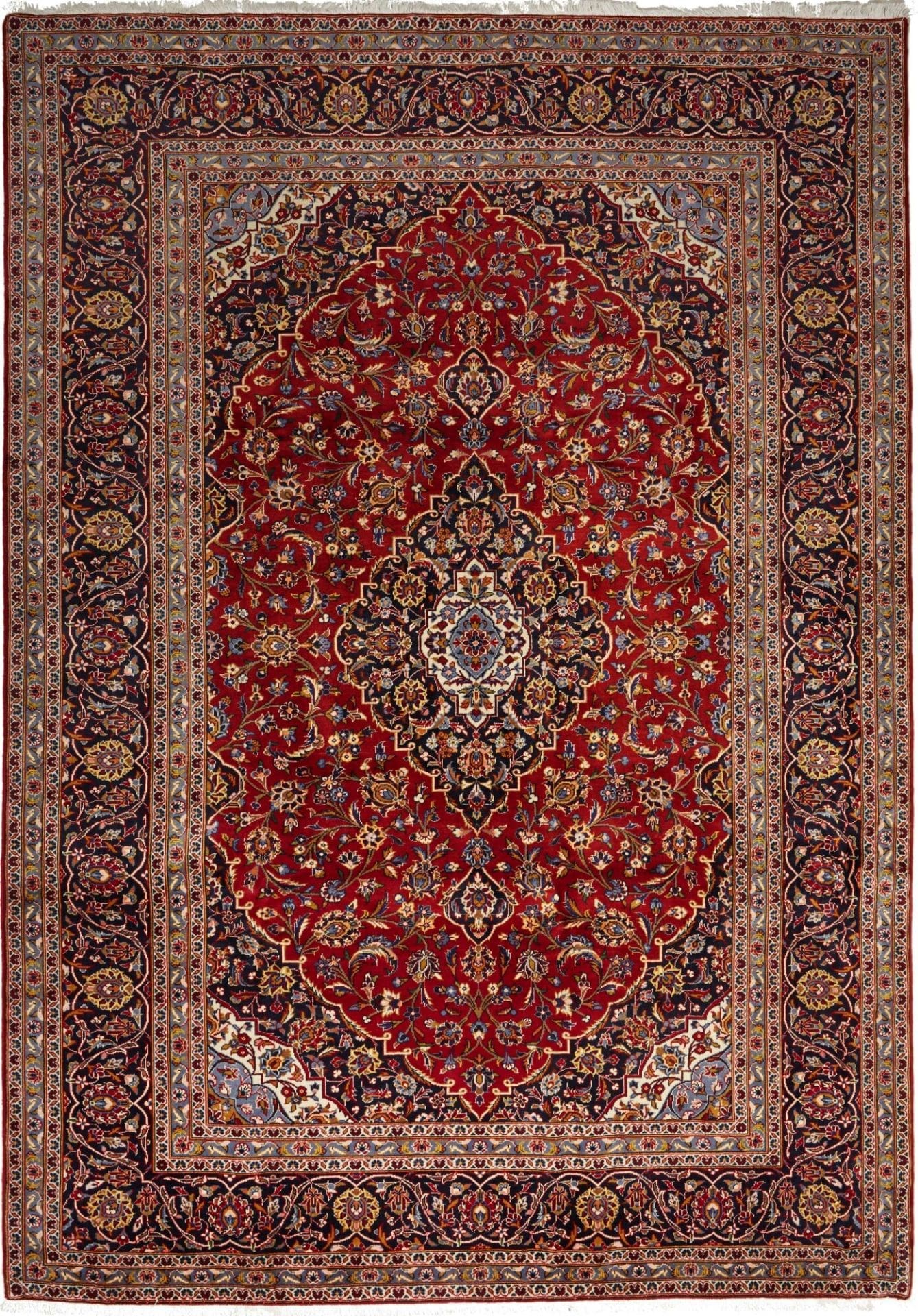 Kashan Teppich 255 x 354 cm, handgeknüpft, Perserteppich, Wolle
