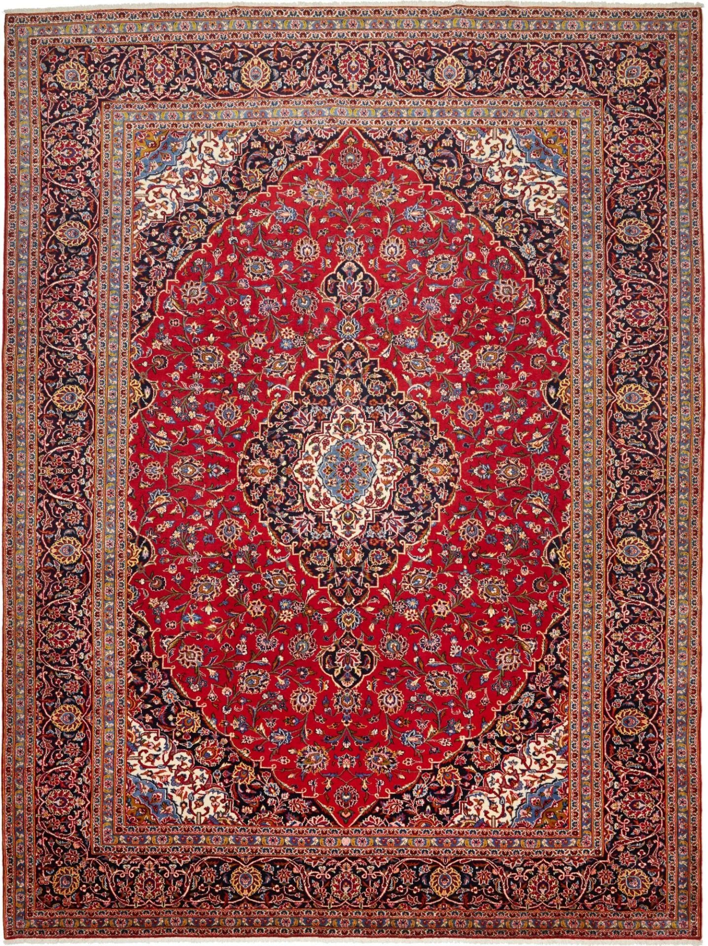 Kashan Teppich 303 x 404cm, Schurwolle, handgeknüpft, Perserteppich
