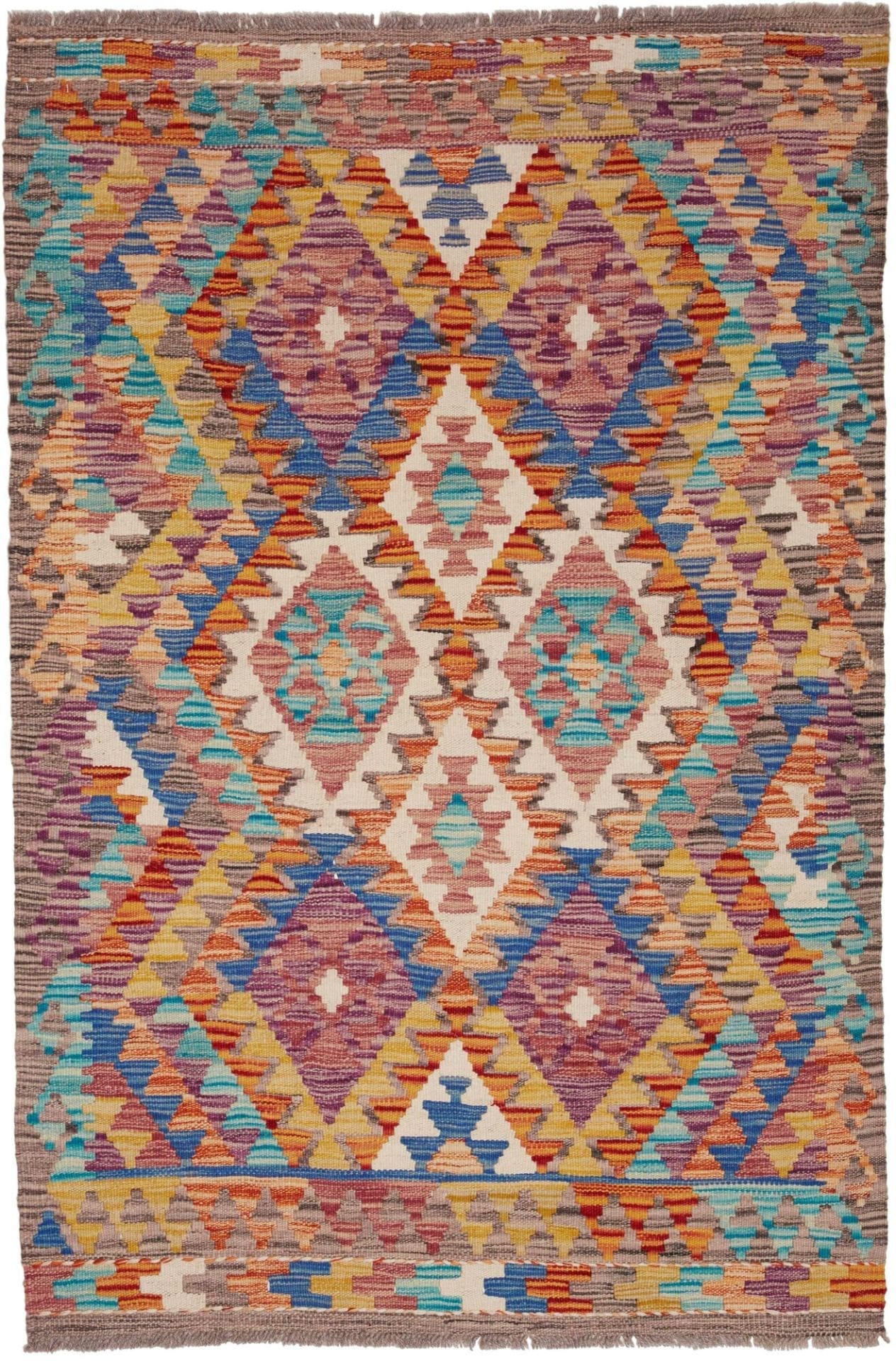 Kelim Teppich 101 x 146 cm - Handgewebt, rustikales Flair