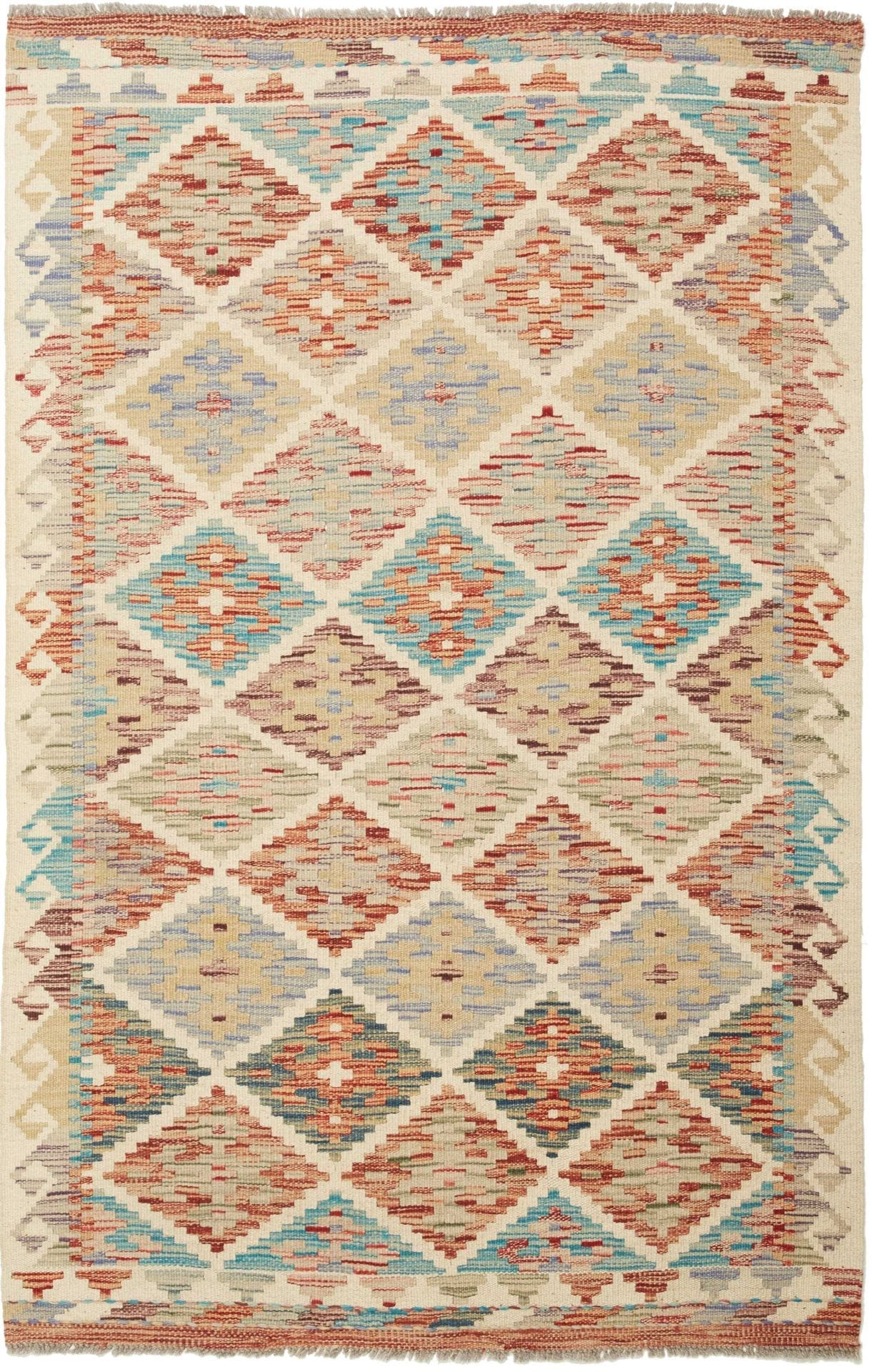 Kelim Teppich 104 x 153 cm – Handgewebt, rustikales Flair, Wolle