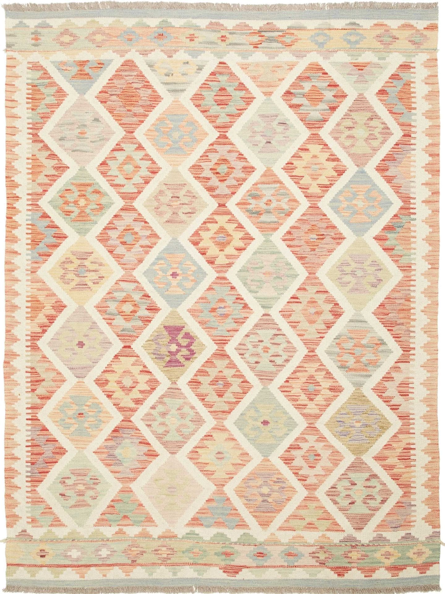 Kelim Teppich 154 x 199cm, rustikal, handgewebt, 100% Schurwolle