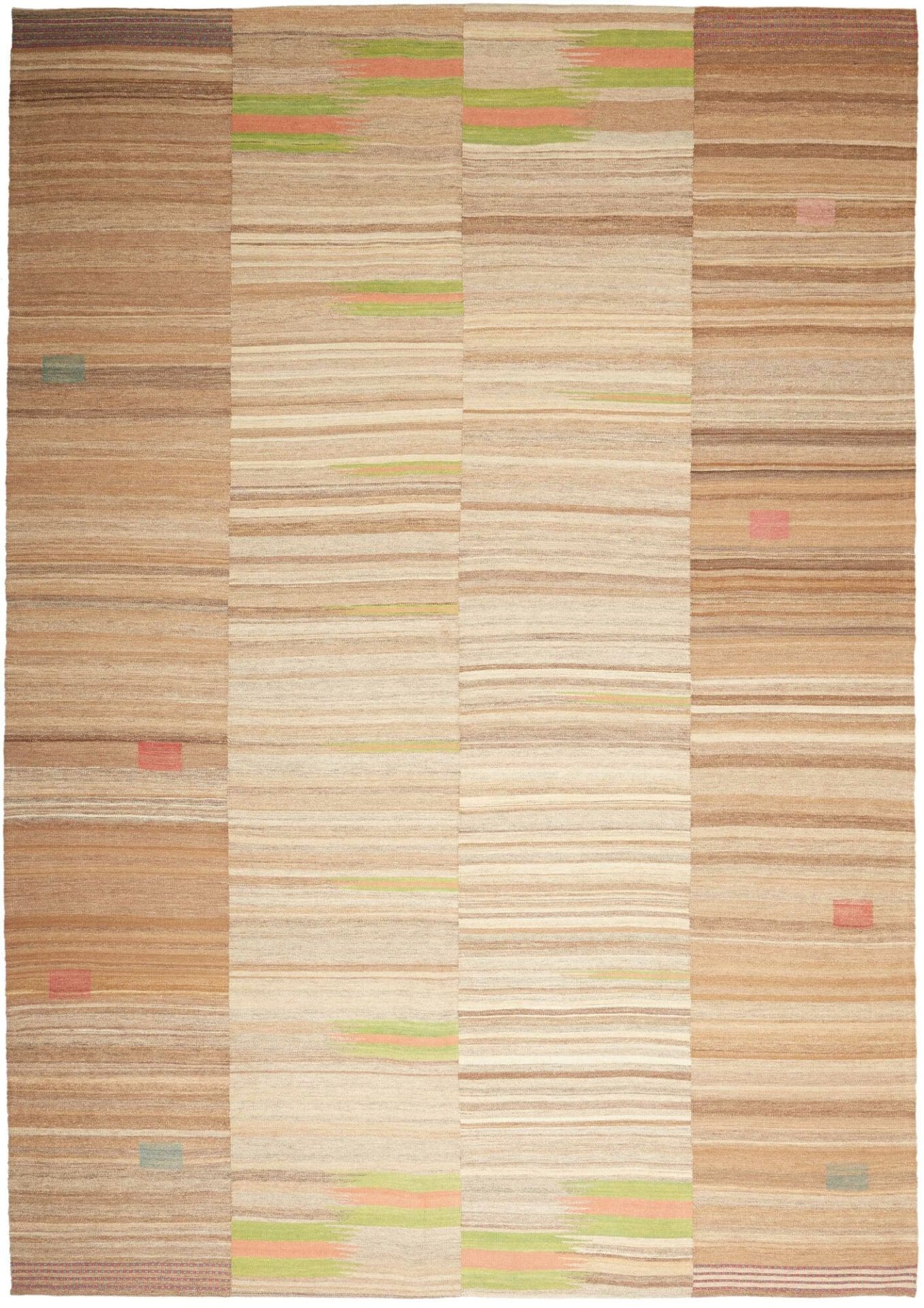 Kelim Teppich 217 x 304cm, handgewebt, rustikales Flair