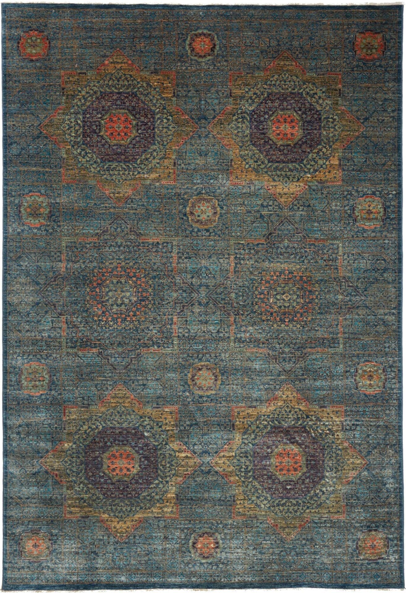 Mamluk Orientteppich 206 x 299cm, handgeknüpft, Seide/Wolle