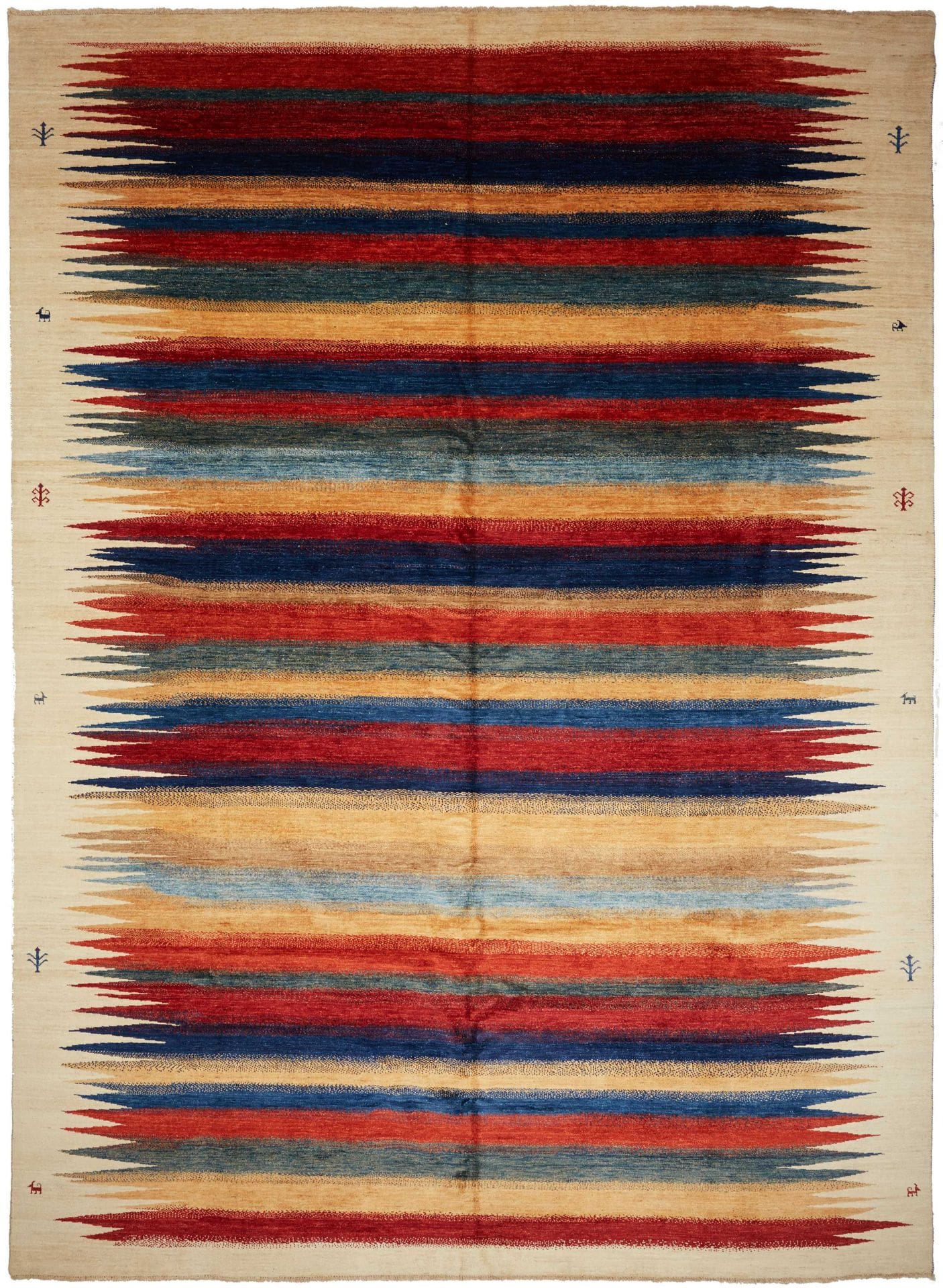 Samarkand Teppich 297 x 395cm, handgeknüpft, Schurwolle, bunt