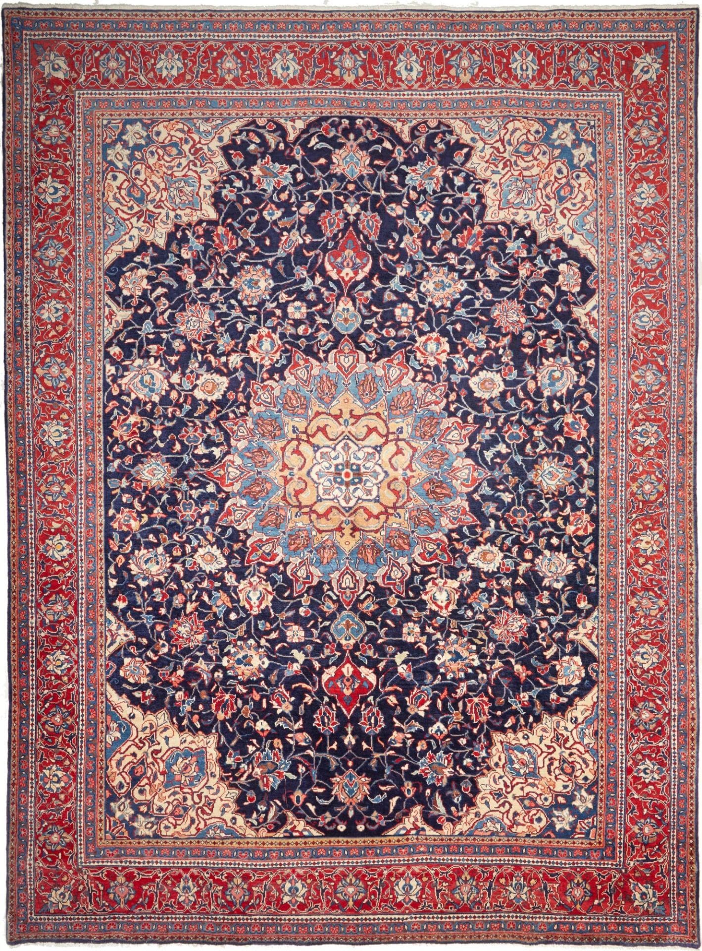 Sarough Teppich 291 x 396cm, Schurwolle, florales Muster, handgeknüpft